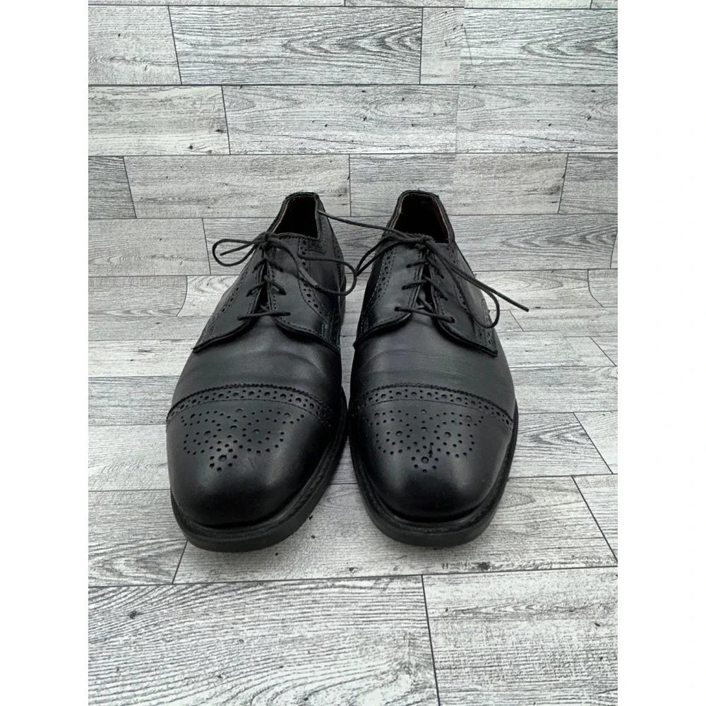 Allen Edmonds Men Black Leather Brogue‎ Cap Toe Oxford Dress Shoes 5114 Sz 9.5D